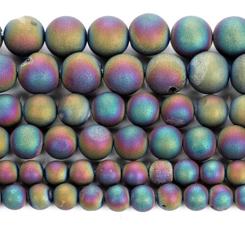 Natural Stone Colorful-Plated Smile Agates Charm Round Loose Beads For Jewelry Making DIY Bracelets Necklace Strand 6-12 MM