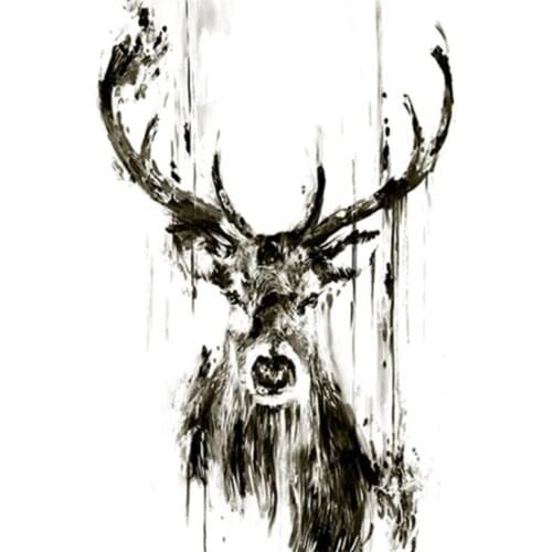 Black Whte Deer Animal Crystal Mosaic Picture Full Square Diy Diamond Painting Rhinestone Needlework Home Decor Hobbies Crafts