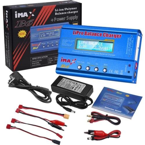 Hot Sale imax B6 80W Digital RC Balance Charger Discharge for LiPo NiMH NiCd LiFe Pb Battery with 15V 6A AC Adapter