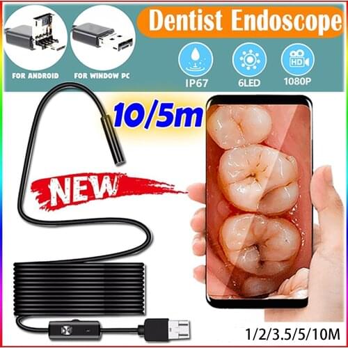 3 In 1 1080P HD Digital Dentist Endoscope Waterproof USB Multi-function Mini Borescope Pipe Inspection Camera for Android Phone