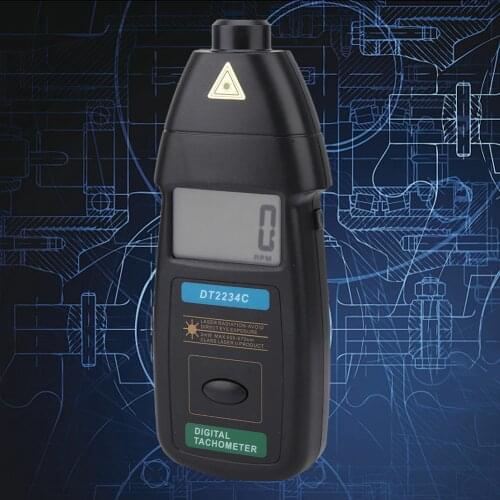 DT2234C Handheld Digital Laser Tachometer 2.5-99999RPM Non-Contact Speed Meter Gauge Digital RPM Meter