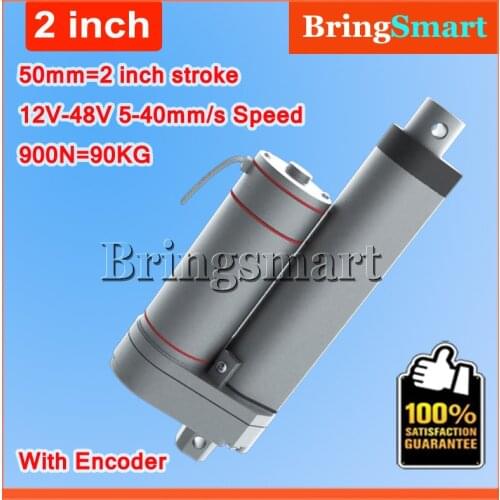 L-TGA-Y 12V DC 50mm 2Inch Hall Electric Linear Actuator With Encoder 2'' Stroke 900N 90KG Load 12-48V Tubular DC Motor
