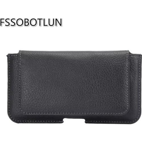 FSSOBOTLUN,5.5-6.0 inch Universal Litchi Pattern PU Leather Flip Belt Waist Pouch Case For Sony Xperia XA1 Plus/XZ Premium