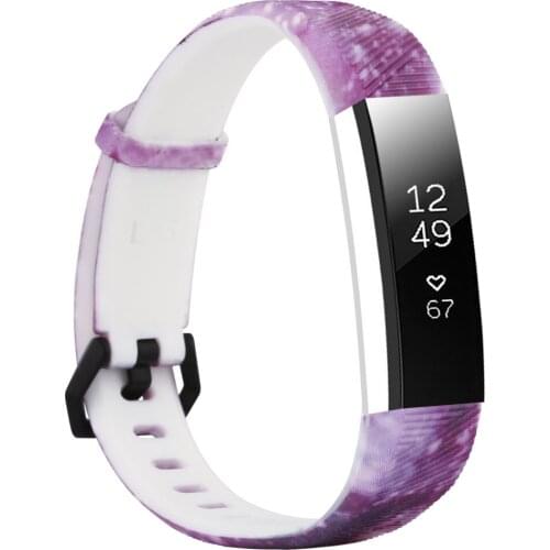 Honecumi For Fit bit Alta HR and For Fitbit Alta Replacement Band Soft Silicone Wristband Bracelet Strap Starry sky Pattern