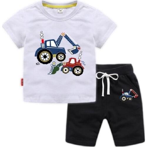 Summer Baby Boys Girls Cartoon T-Shirt + Shorts Sets Fashion Tracksuit Kids Sets Toddler Boys Cotton Sport Clothes