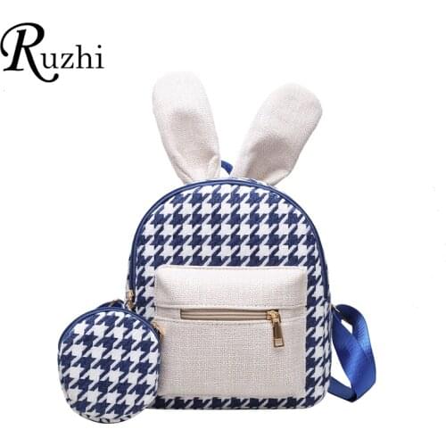 Rabbit Ears Mini Backpacks Houndstoot Bags Bunny Backpack 2021 Spring Woman Backpack New Arrivals Bags Shoulders Bag For Girl