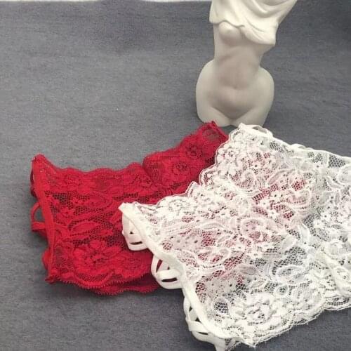 6 Size Fashion Womens Sexy Lace Underwear panties Hollow Cross Transparent Sensual Lingerie Woman Pants Transparent