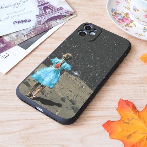 For iPhone Space Girl Print Soft Matt Apple iPhone Case