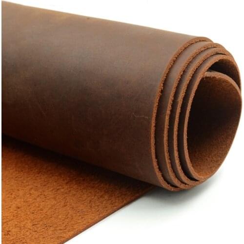 Genuine leather crazy horse leather cow leather first layer material 1.0-2.0mm thickness 6 size for choose dark orange color