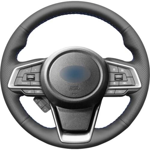 Black Artificial Leather No-slip Car Steering Wheel Cover for Subaru Forester Ascent Crosstrek Impreza 2019 Legacy Outback