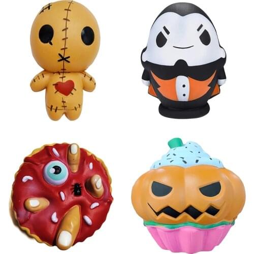 Jumbo Kawaii Squishy Cute Creative Halloween Series Squishies Slow Rising Cream Scented Squeeze Toys Phone Strap Size 10*9 CM