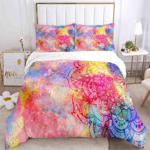 New Bohemian Style Striped Quilt Duvet Cover Bedroom Digital Active Dyeing Bed 3-piece Set Edredon