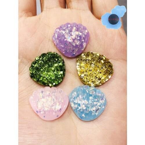 Wholesale 50pcs Colorful Shell Fashion Garden Shoe Decorations Resin Shoes Accessories For Wristband Croc Jibz Charm