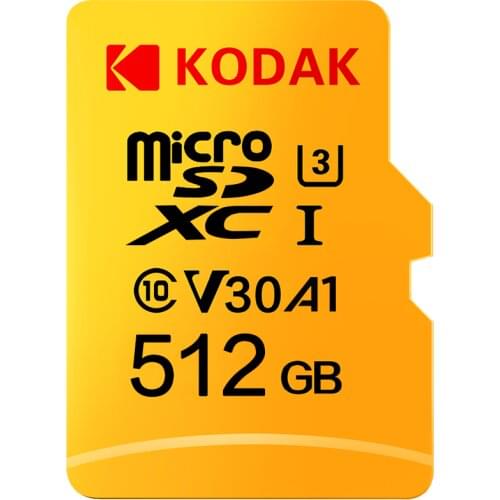 Original Kodak U3 A1 V30 Class 10 MicroSDXC/SDHC Memory TF Flash Card 256GB 128GB 64GB 32GB for Video and Mobile Storage
