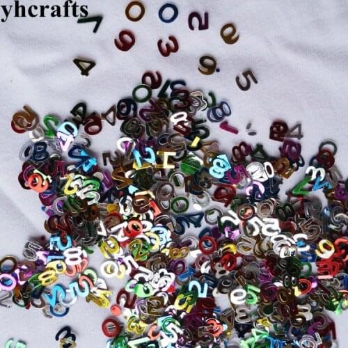 20gram/Lot 6x8mm numbers sequins.Craft material Kindergarten arts and crafts Intelligence Creative activity item Teach your own
