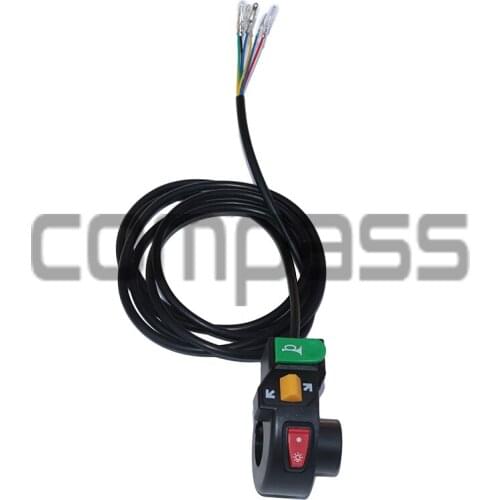 3 in 1 Motorcycle Switch Electric Bike Scooter ATV Quad Light Turn Signal Horn ON/OFF Button for 22mm Dia Handlebars
