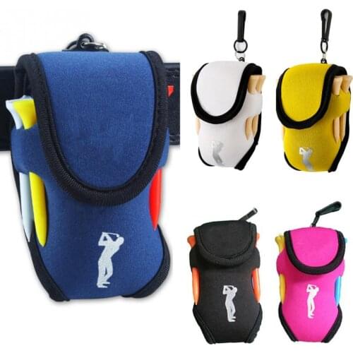 Outdoor Portable Mini Golf Bag 4 Tees and 2 Balls Holder Neoprene Mini Waist Bag Sports Tool Pack Balls Tees Accessories #127