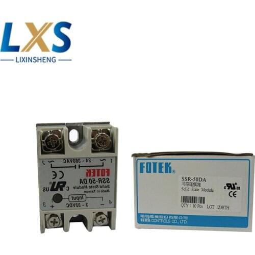 Industrial Relay SSR-50DA 50Amp 3~32VDC To 24~380VAC Single Phase DC-AC SSR Solid State Relay