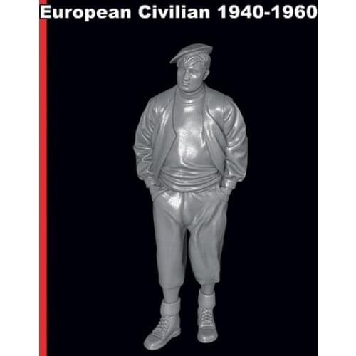 Unassambled 1/35 ancient European Civilian stand Resin figure miniature model kits Unpainted