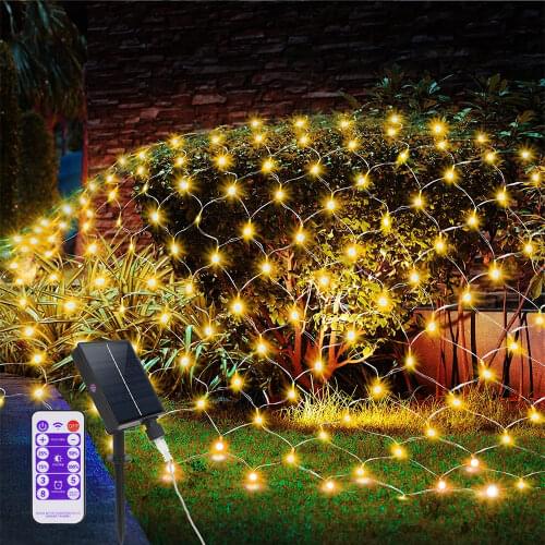 Solar Powered Led Net Mesh String Light 3x2M Home Garden Backyard Holiday Party Christmas Decoration Garland Fairy Solar Lights