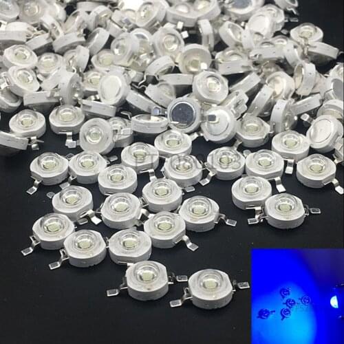 100pcs 3W LED Blue High Power LED Lamp Royal Blue 445-455nm 700mA 3.2-3.4v 3W High Power LED Light Emitting Diode