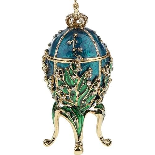 MagiDeal Egg Shape Trinkets Box Decorated Rhinestone Wedding