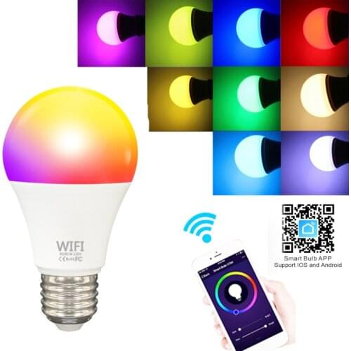 Smart Home 9W RGBCW Smart Light Bulb Smart Wifi Bulb Dimming E27/B22 LED Light Bulb Voice Control Work With Alexa Google Home