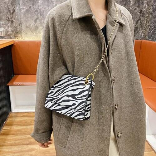 Retro Fashion PU Leather Women Chain Shoulder Messenger Bags Casual Animal Pattern Ladies Daily Crossbody Handbags