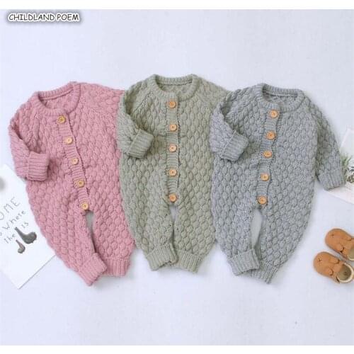 Knitted Baby Romper Winter Spring Newborn Baby Clothes Baby Girl Boy Romper Infant Baby Jumpsuit Overalls Baby Boys Clothes