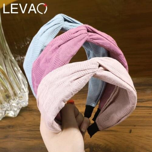 Levao Solid Cross knot Headband For Women New Fashion Wide Hair Bands Hoop Bezel Hairband Hair Accessories Headwear