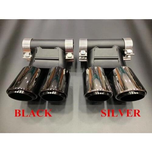1 PiarTop Quality Three Layers Silver, Black Exhaust Muffler Tips for Porsche 718 Car Styling Universal Carbon Exhaust Pipes