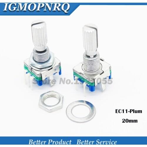 10PCS Plum handle 20mm rotary encoder coding switch / EC11 / digital potentiometer with switch 5 Pin