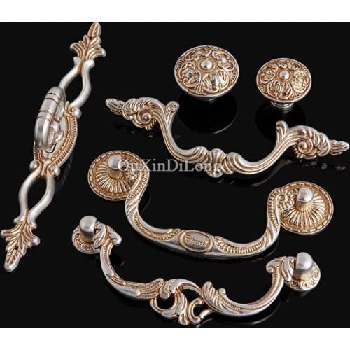 Vintage 10PCS European Antique Kitchen Door Furniture Handles Cupboard Drawer Dresser Wardrobe Shoe Cabinet Pull Handles & Knobs