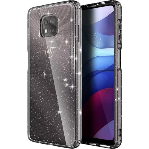 2.5MM Crystal Clear Bling Sparkly Glitter Soft TPU Case Slim Fit Drop Protection Cover For Moto G Power 2021 Cases