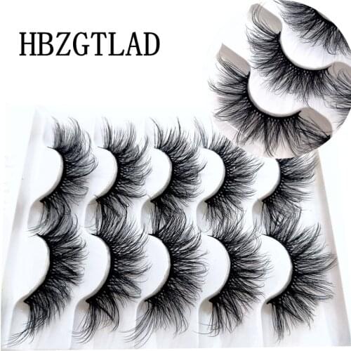 2/5 Pairs 18-25 mm 3d Mink Lashes Bulk Faux Thick Long Wispy Natural Mink Lashes Pack Short Wholesales Natural False Eyelashes