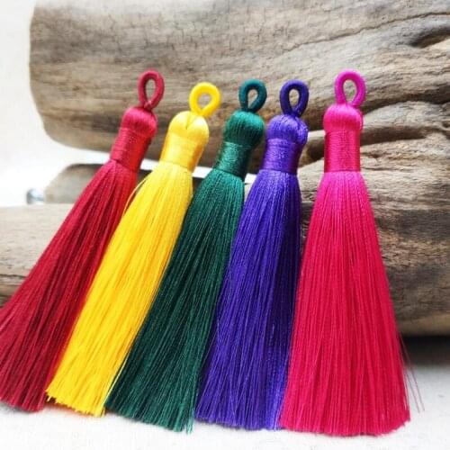 20pcs/lot 8CM Short Section with Coil Tassel Handmade Delicate Chinese Knot Rayon Pendant Tassel Apparel Sewing Deco