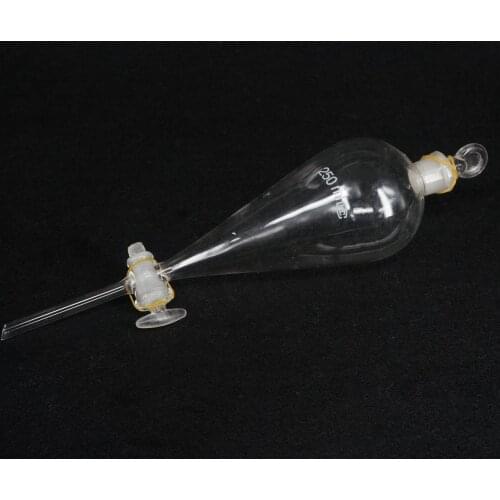 250ML Standard Stopper Glass Pear Shaped Separatory Funnel with Glass Stopcock