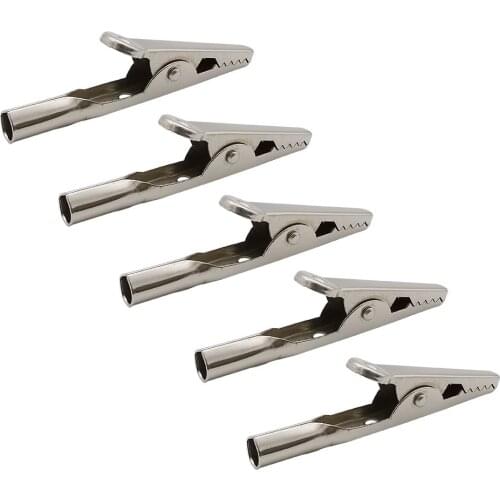 5/10Pcs Length 51mm 10A Metal Alligator Clips Crocodile Clamps Battery Clip Cable Lead Test Clips Cable Lead Test Charging Clamp