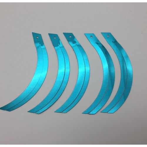 50g 78*10mm Sickle Cat Tail Shape Reaphook Loose Sequins With 1 Hole Sewing Crafts Light Blue/Acid Blue