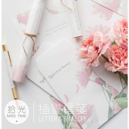 9 Pcs/Set 3 Envelopes+6 Sheets Letter Paper Novelty Spirited Away Series Envelope Gift Stationery