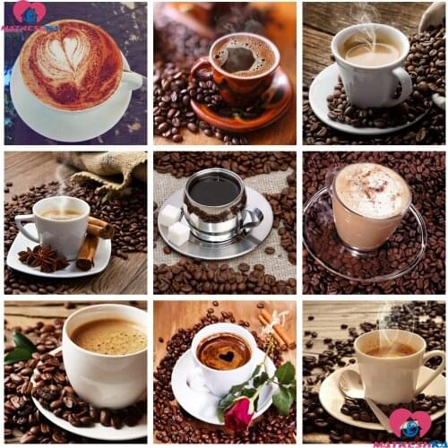 5D DIY Diamond Painting completely Cross Stitch Diamond Embroidery Coffee Pattern Full Drill Rhinestone Mosaic Wall Decoration