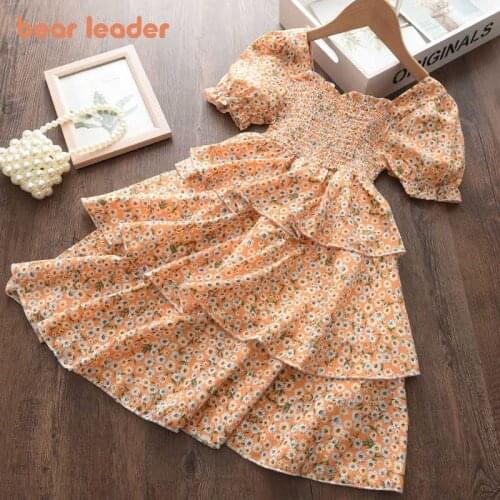 Bear Leader Summer Girls Dress Girls Clothes Flower Princess Dress Children Clothes Baby Girls Dress Casual Wear Layered Dress