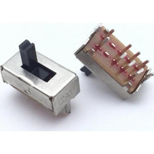 Free shipping 1000pcs SS23D07 SS23D07VG4 8 PINS 3 Position 2P3T Toggle Switch Double Vertical Sliding Switch Handle Length 4MM