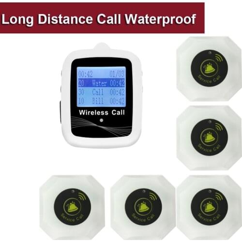 Wireless Paging System Waiter Call 3 Watch Receiver + 15 Button Transmitter For Restaurant Clinic Cafe Shop Service