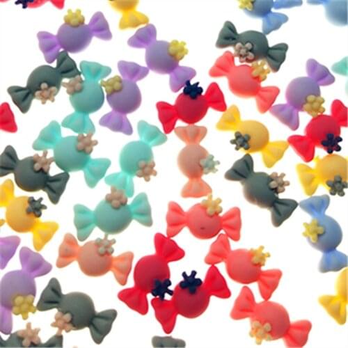 20Pcs Mixed Resin Candy Sweet Decoration Crafts Kawaii Beads Flatback Cabochon Embellishments For Scrapbooking DIY Accessories