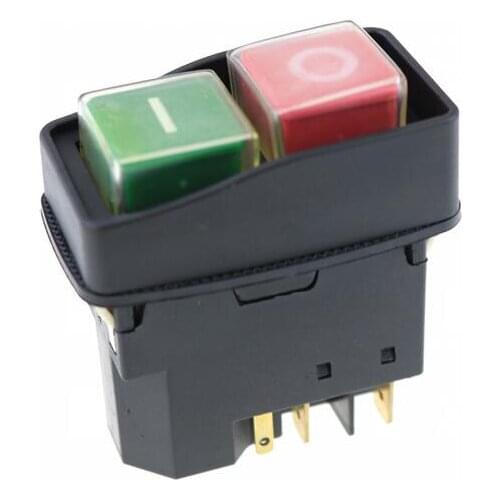 Electromagnetic switch 5 Pin On Off red/green Push Button Emergency stop Ignition switch 12A 230V YCZ2