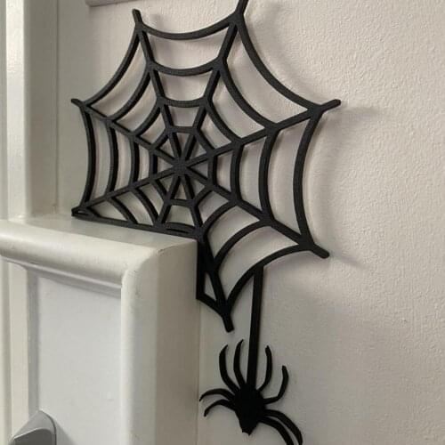 Halloween Wooden Witch Statue Wall Art Scary Spider Web Silhouette Hanging Sign Halloween Theme Door Corner Sign Decor