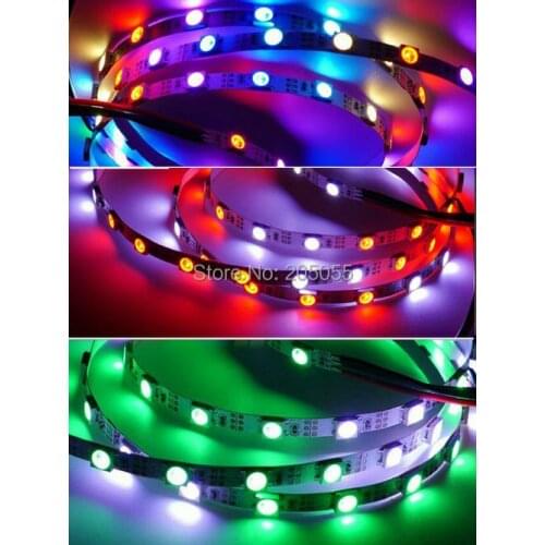 2m 5050smd WS2812B WS2811IC Individually Addressable Pixel Digital Dream color Strip Light 5mm width 60LED/M 5V Non-waterproof