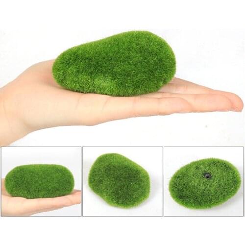 10pcs 3 Size Artificial Moss Rocks Decorative Faux Green Moss Covered Stones for Floral Arrangements Gardens and Crafting