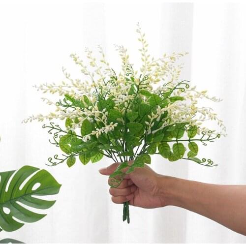 40CM Artificial Plants Lovers Tears Green Leaves Plant DIY Home Decor 5 Branches Plastic Fake Flower Wedding Decoration Table